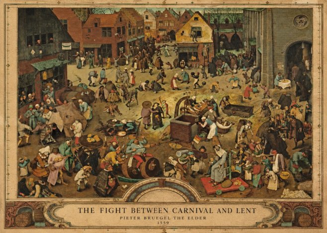 Pieter Bruegel The Fight Between Carnival and Lent I No3 - Póster