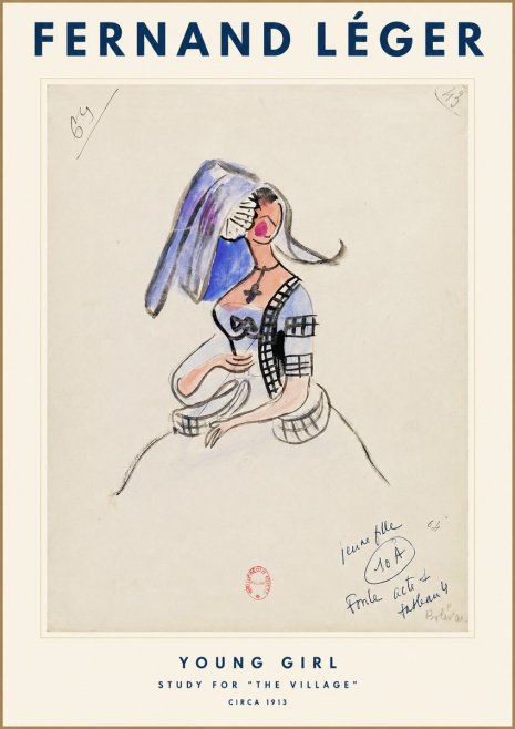 Fernand Léger Young Girl - Study for "the Village" No1 - Póster