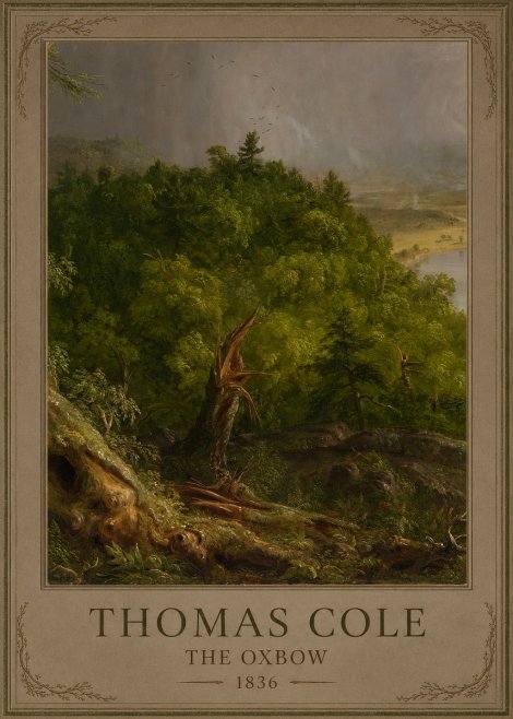 Thomas Cole View from Mount Holyoke, Northampton, Massachusetts, After a Thunderstorm—the Oxbow I No2 - Póster