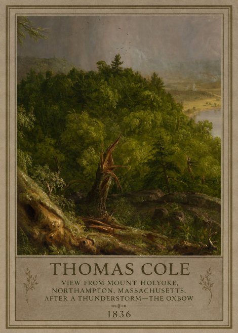 Thomas Cole View from Mount Holyoke, Northampton, Massachusetts, After a Thunderstorm—the Oxbow I No3 - Póster