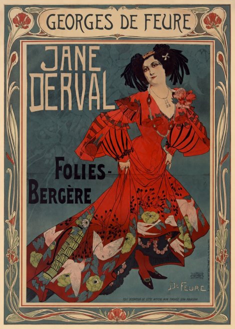 Georges de Feure Jane Derval - Folies-bergère I No1 - Póster