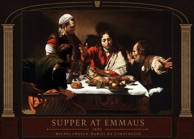 Michelangelo Merisi da Caravaggio Supper at Emmaus No3 - Póster