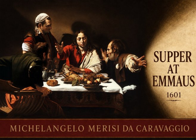 Michelangelo Merisi da Caravaggio Supper at Emmaus No4 - Póster