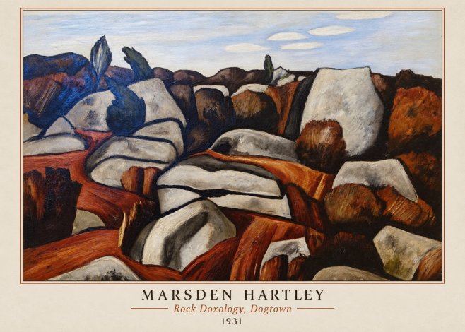 Marsden Hartley Rock Doxology, Dogtown No4 - Póster