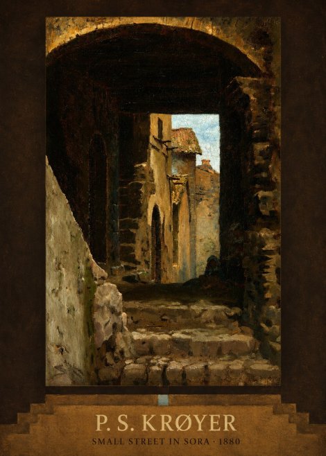 P.S. Krøyer Archway in an Italian Street No5 - Póster
