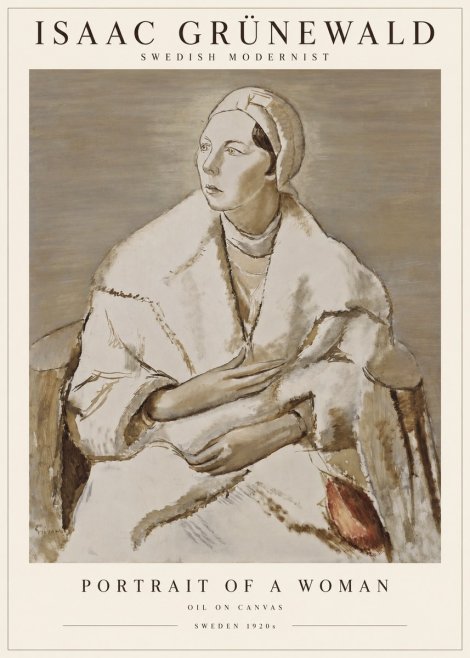 Isaac Grünewald Woman in a White Wrap No3 - Póster