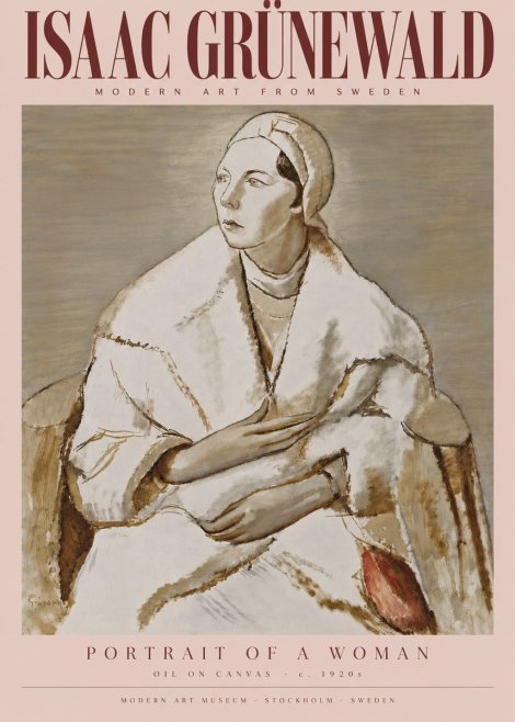 Isaac Grünewald Woman in a White Wrap No6 - Póster