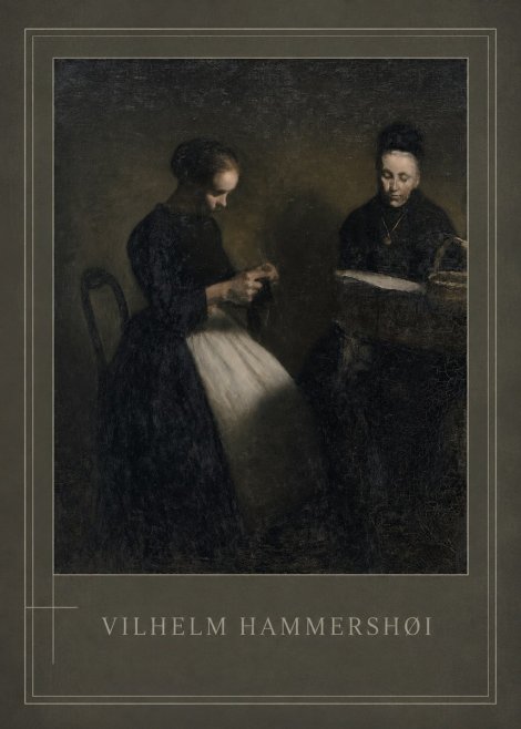 Vilhelm Hammershøi Two Women Knitting No1 - Póster