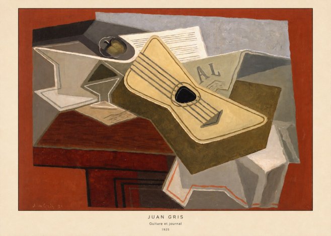 Juan Gris Guitare Et Journal No5 - Póster