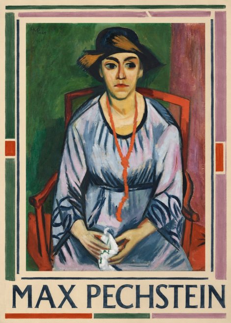Max Pechstein Seated Woman with Hat No1 - Póster