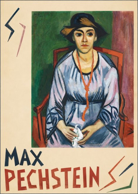Max Pechstein Seated Woman with Hat No4 - Póster