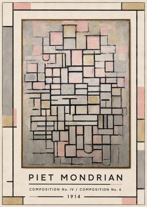 Piet Mondrian Composition No. Iv / Composition No. 6 No1 - Póster
