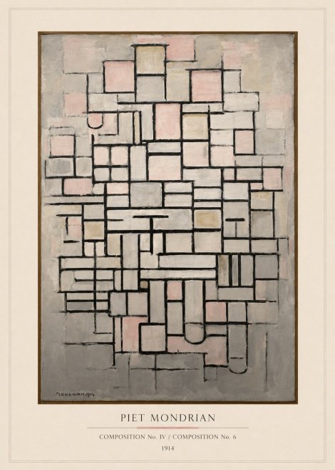 Piet Mondrian Composition No. Iv / Composition No. 6 No5 - Póster