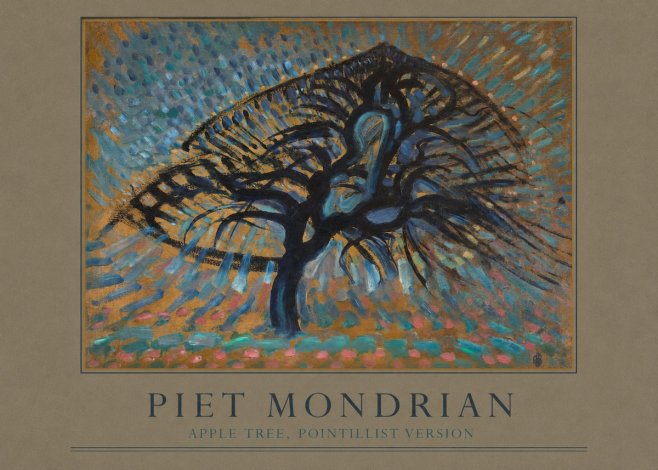 Piet Mondrian Apple Tree, Pointillist Version No2 - Póster