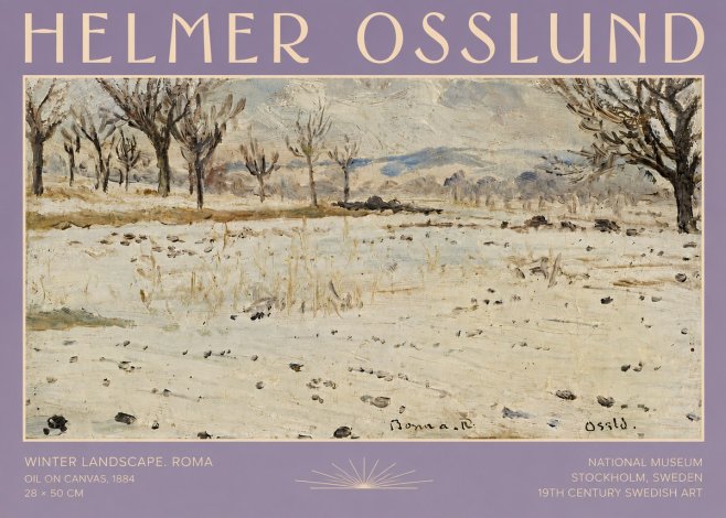 Helmer Osslund Winter Landscape. Roma No5 - Póster