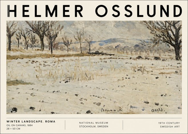 Helmer Osslund Winter Landscape. Roma No6 - Póster
