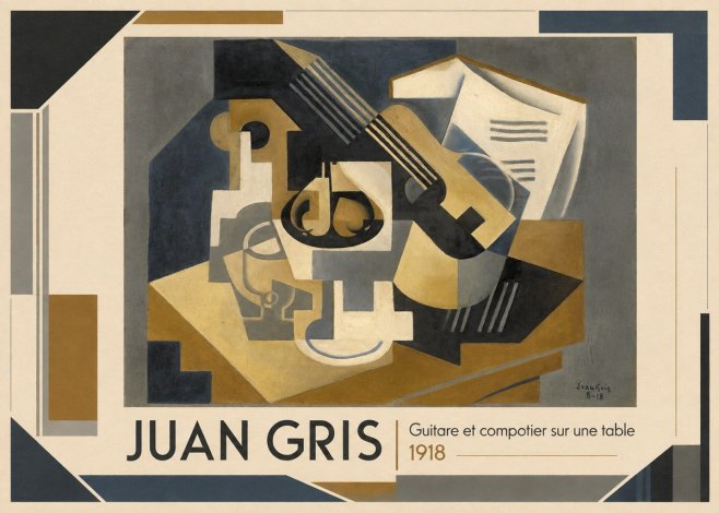 Juan Gris Guitare Et Compotier Sur Une Table No1 - Póster
