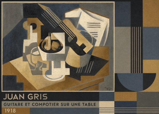 Juan Gris Guitare Et Compotier Sur Une Table No5 - Póster
