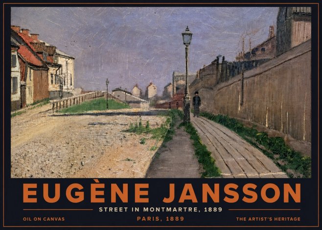 Eugène Jansson Street in Montmartre, 1889 No5 - Póster