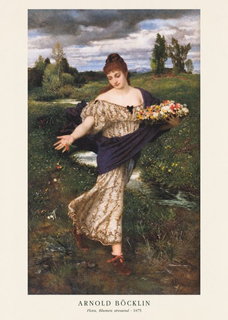 Arnold Böcklin Flora, Blumen Streuend I No2 - Póster
