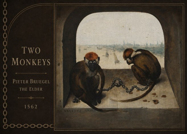 Pieter Bruegel Two Monkeys I No2 - Póster