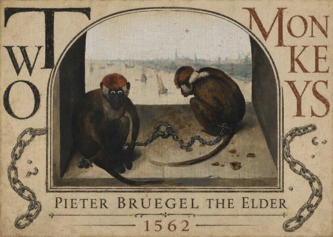 Pieter Bruegel Two Monkeys I No3 - Póster