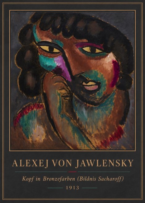 Alexej von Jawlensky Kopf in Bronzefarben (Bildnis Sacharoff) No4 - Póster