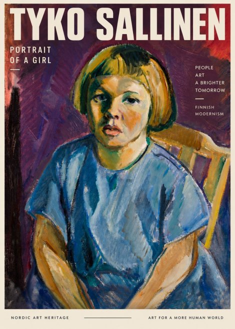 Tyko Sallinen Portrait of a Girl I No3 - Póster