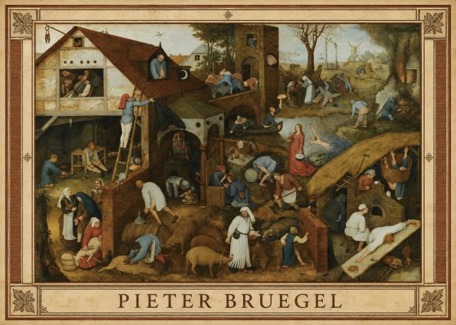Pieter Bruegel Netherlandish Proverbs I No1 - Póster