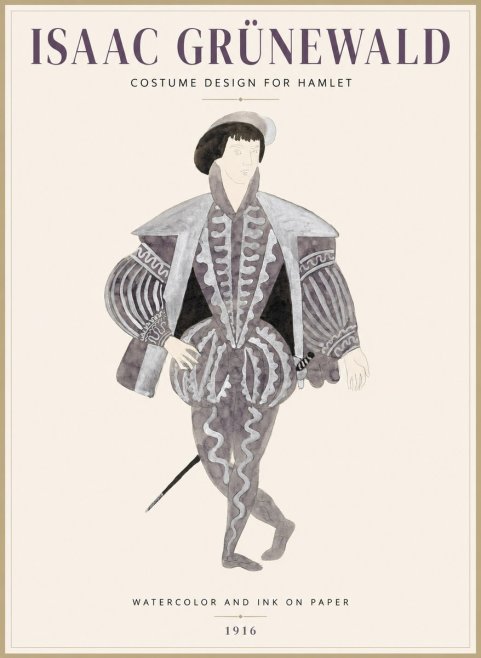 Isaac Grünewald Costume Design for Hamlet No1 - Póster