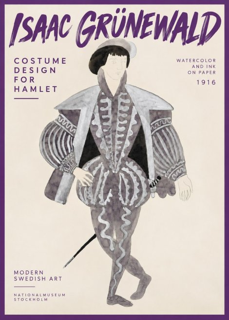 Isaac Grünewald Costume Design for Hamlet No2 - Póster