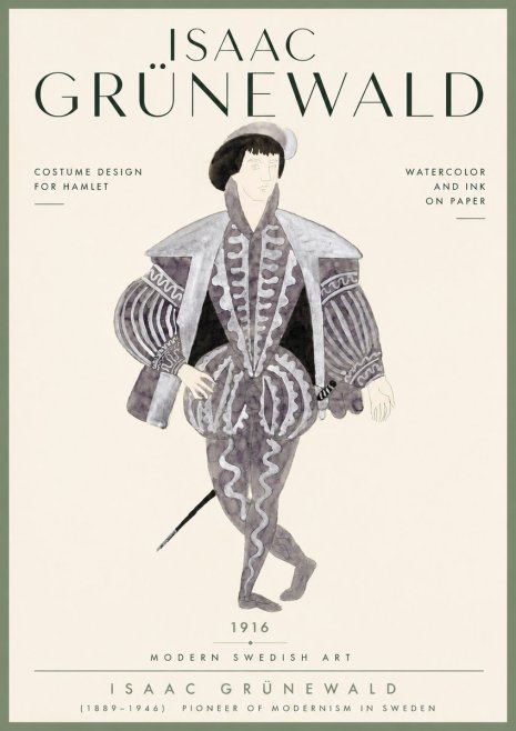 Isaac Grünewald Costume Design for Hamlet No4 - Póster
