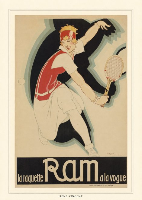 René Vincent Ram La Raquette À La Vogue No4 - Póster