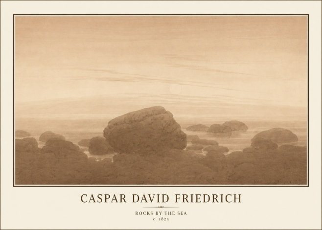 Caspar David Friedrich Rocks by the Sea No1 - Póster