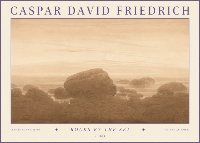 Caspar David Friedrich Rocks by the Sea No3 - Póster