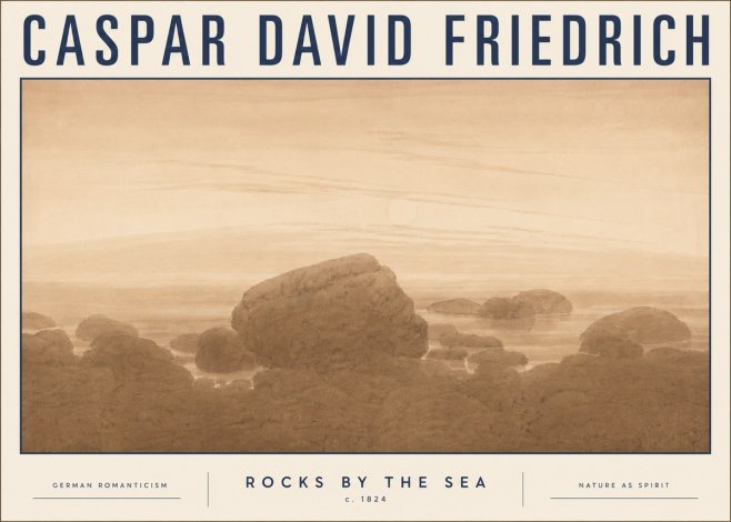 Caspar David Friedrich Rocks by the Sea No5 - Póster