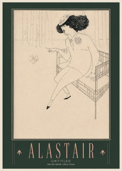 Alastair Lady with Butterfly No3 - Póster