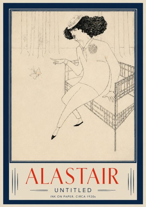 Alastair Lady with Butterfly No5 - Póster