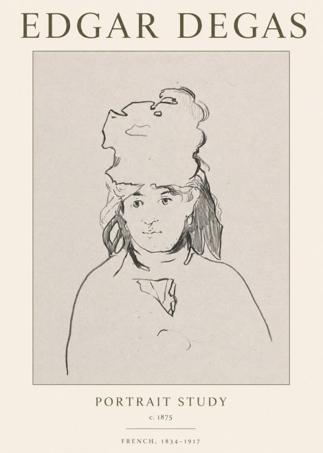 Edgar Degas Portrait Study No1 - Póster