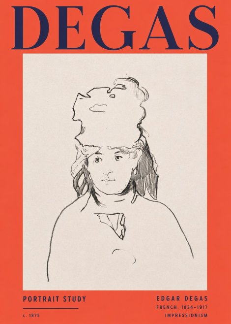 Edgar Degas Portrait Study No2 - Póster