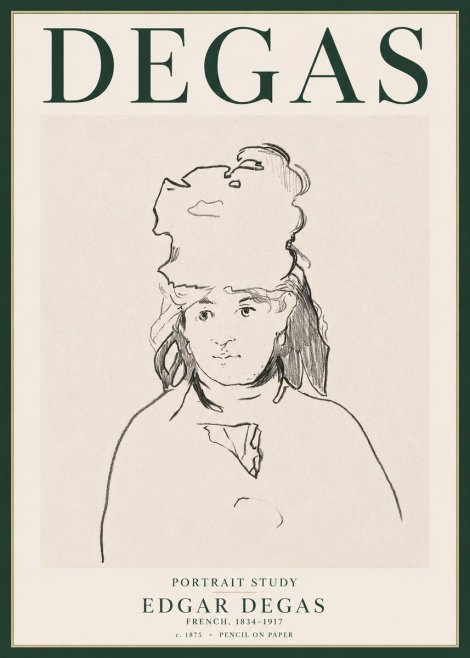 Edgar Degas Portrait Study No3 - Póster