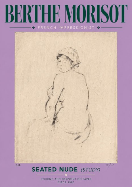 Berthe Morisot Seated Nude (Study) No5 - Póster
