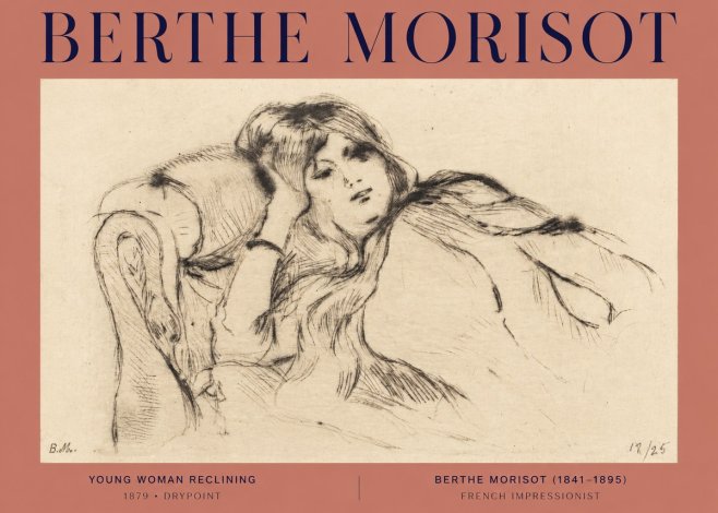 Berthe Morisot Young Woman Reclining II No2 - Póster