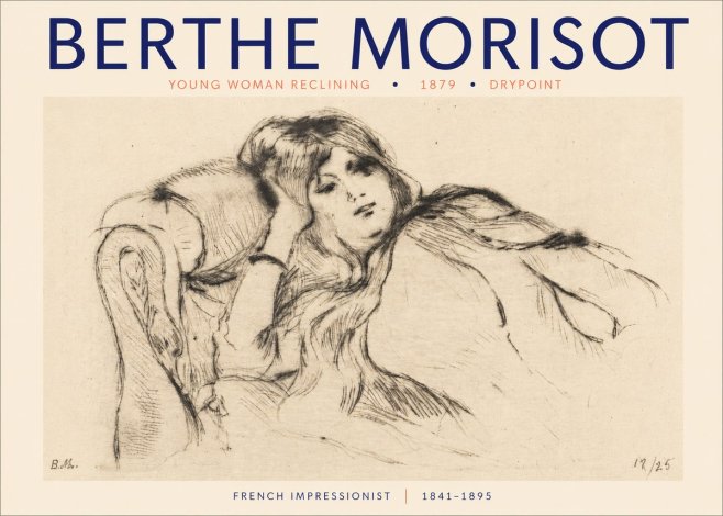 Berthe Morisot Young Woman Reclining II No3 - Póster