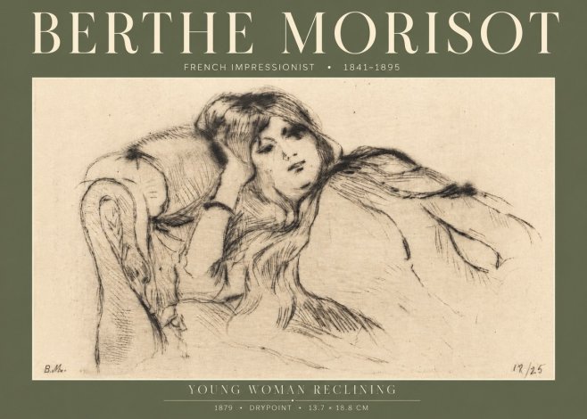 Berthe Morisot Young Woman Reclining II No4 - Póster