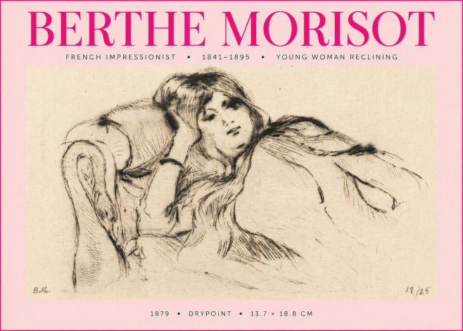 Berthe Morisot Young Woman Reclining II No5 - Póster