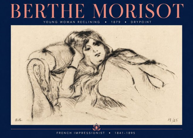 Berthe Morisot Young Woman Reclining II No6 - Póster