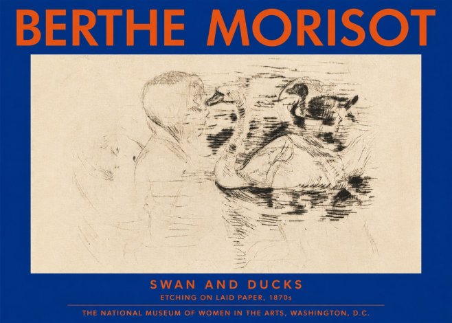 Berthe Morisot Swan and Ducks No3 - Póster