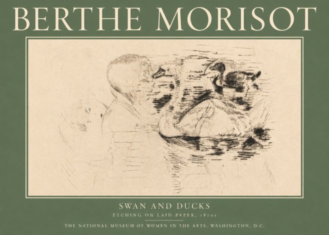 Berthe Morisot Swan and Ducks No5 - Póster