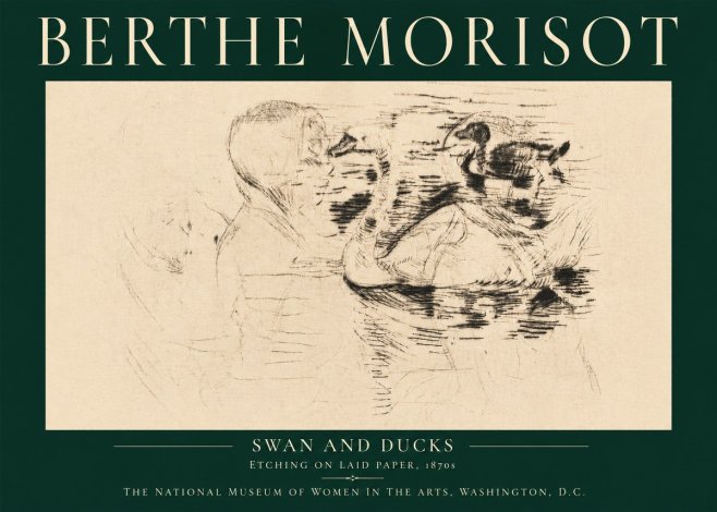 Berthe Morisot Swan and Ducks No6 - Póster